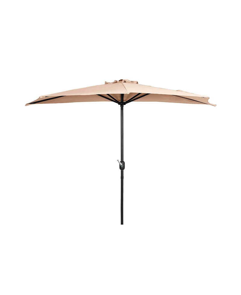9 Ft Outdoor Patio Half Market Umbrella with Crank