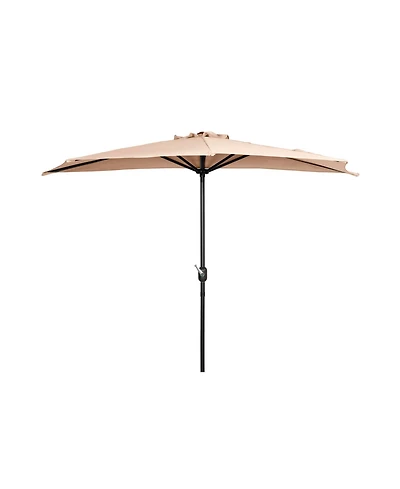 9 Ft Outdoor Patio Half Market Umbrella with Crank