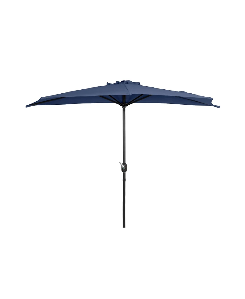 9 Ft Outdoor Patio Half Market Umbrella with Crank