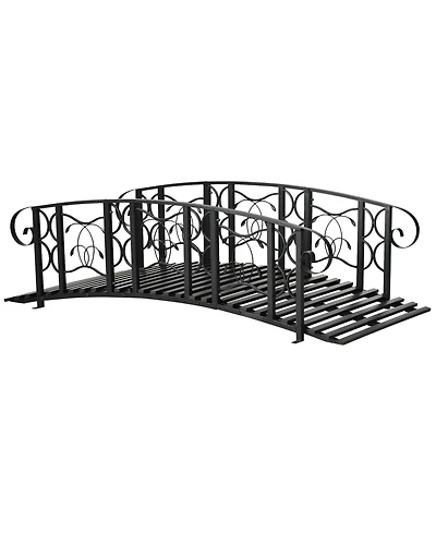 Outsunny 6' Garden Bridge with 660 lbs. Capacity Steel Pond Bridge