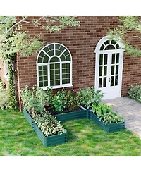 Outsunny Raised Garden Bed Set, Diy Large Steel Planters Box,