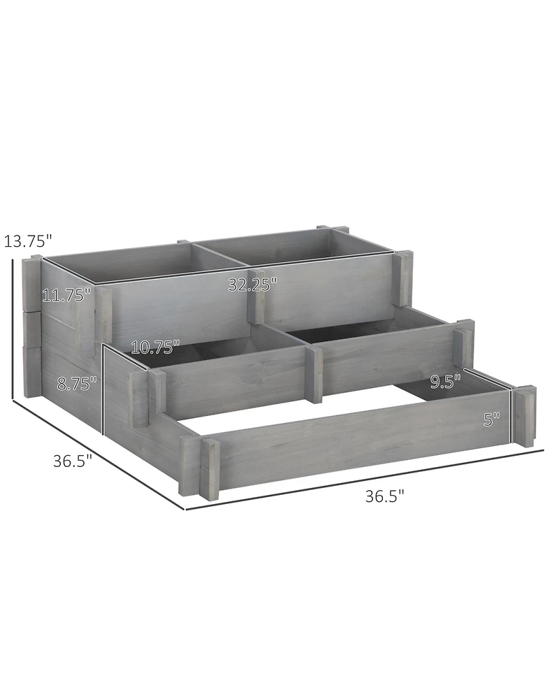 Outsunny 3 Tier Raised Garden Bed for Vegetables,