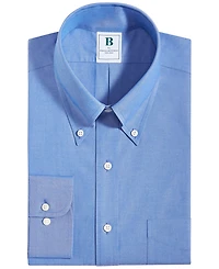 Men's Regular Fit Non-Iron Polo Button-Down Collar Solid Pinpoint Dress Shirt