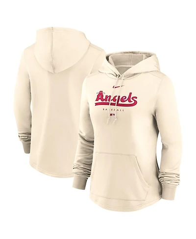 Women's Nike Cream Los Angeles Angels City Connect Pregame Performance Pullover Hoodie