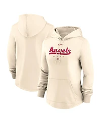 Women's Nike Cream Los Angeles Angels City Connect Pregame Performance Pullover Hoodie