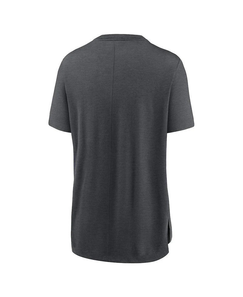 Women's Nike Heather Charcoal Milwaukee Brewers Authentic Collection Early Work Tri-Blend T-shirt