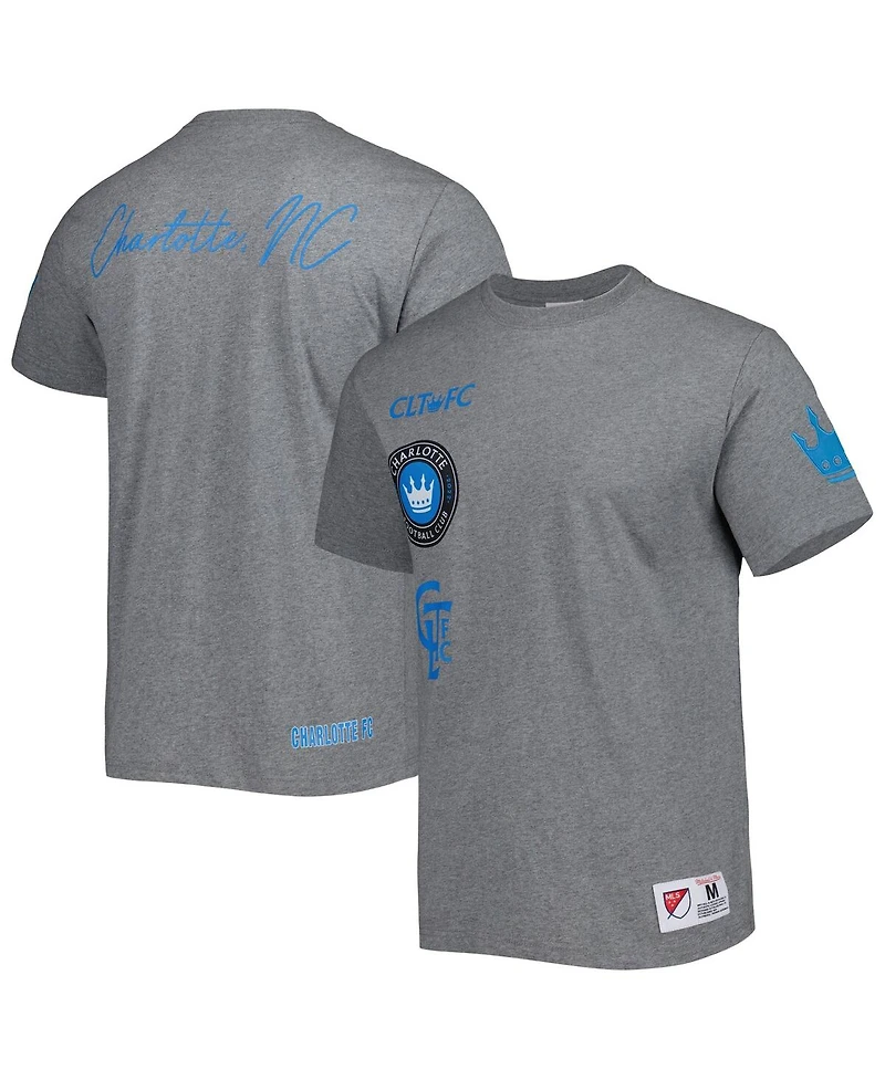 Men's Mitchell & Ness Gray Charlotte Fc City T-shirt