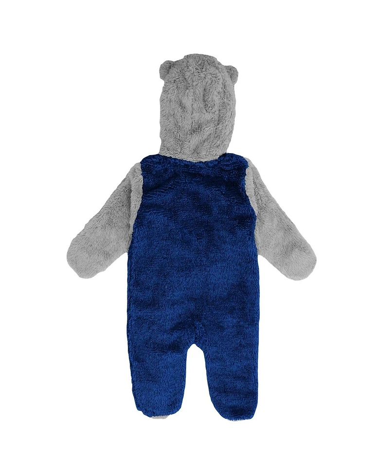 Newborn and Infant Boys Girls Blue Tampa Bay Lightning Game Nap Teddy Fleece Bunting Full-Zip Sleeper