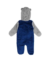 Newborn and Infant Boys Girls Blue Tampa Bay Lightning Game Nap Teddy Fleece Bunting Full-Zip Sleeper