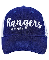 Women's '47 Brand Blue, White New York Rangers Encore Mvp Trucker Snapback Hat