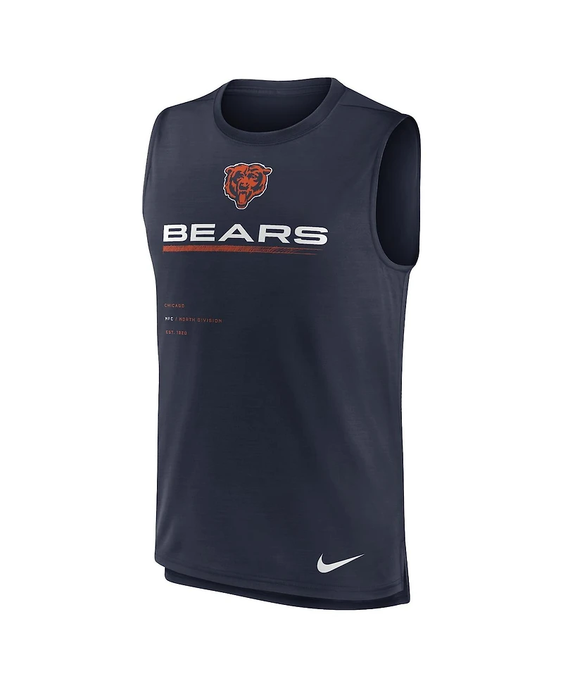Men's Nike Navy Chicago Bears Muscle Trainer Tank Top