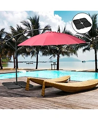 Outsunny 4-Piece 175lb Cantilever Patio Umbrella Base Weights for Offset Hanging Umbrella, Fasteners, Hdpe Water or Sand Filled Umbrella Weights for C