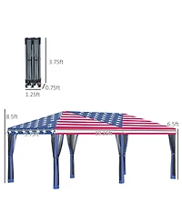 Outsunny Outdoor 10' x 20' Patio Gazebo Outdoor Pop-Up Canopy with Sidewalls, 6 Mesh Walls for Party, Events, Backyard, Lawn