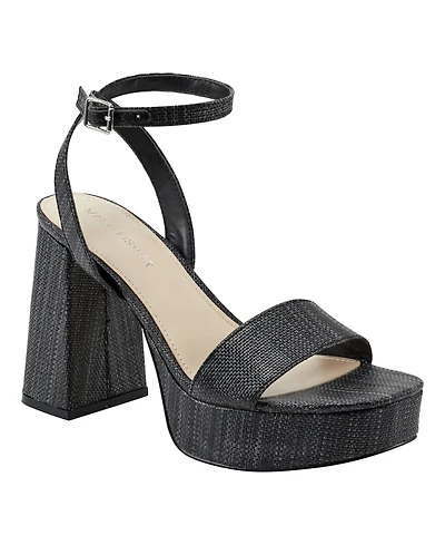 Marc Fisher Women's Sadel Block Heel Ankle Strap Dress Sandals