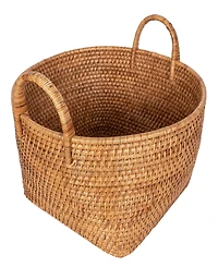Saboga Home Round Basket with Hoop Handles