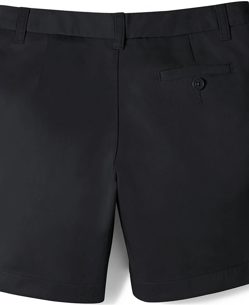 Lands' End Girls School Uniform Plain Front Blend Chino Shorts