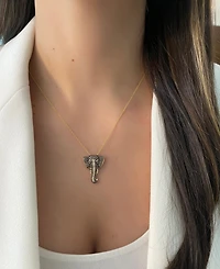Le Vian Diamond (1-5/8 ct. t.w.) & Passion Ruby Accent Elephant Adjustable 20" Pendant Necklace in 14k Gold