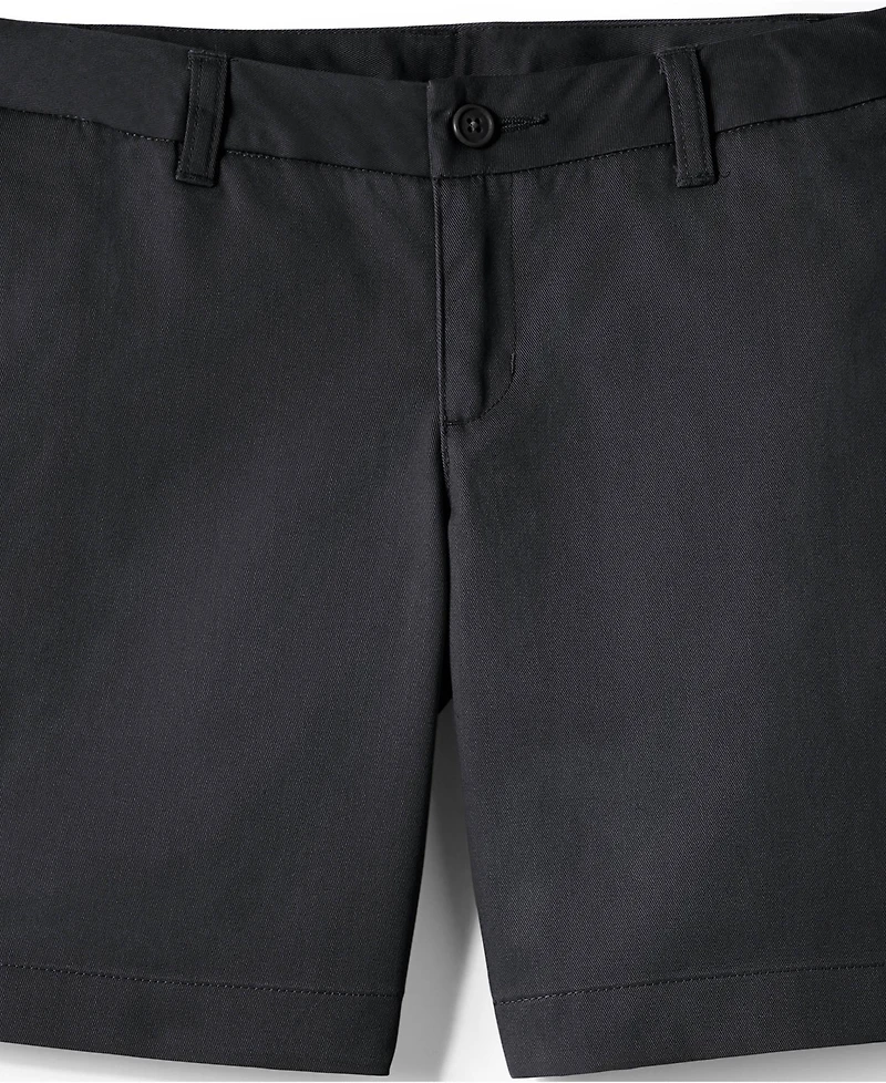 Lands' End Big Girls School Uniform Slim Plain Front Blend Chino Shorts
