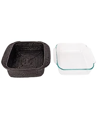 Artifacts Trading Company Rattan Square Baker Basket with Pyrex