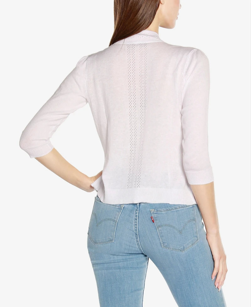 Belldini Women's 3/4 Sleeve Open Front Cardigan Sweater