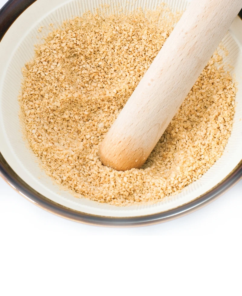 Helen's Asian Kitchen Suribachi Set, Ceramic Mortar Bowl with Maple Wood Pestle