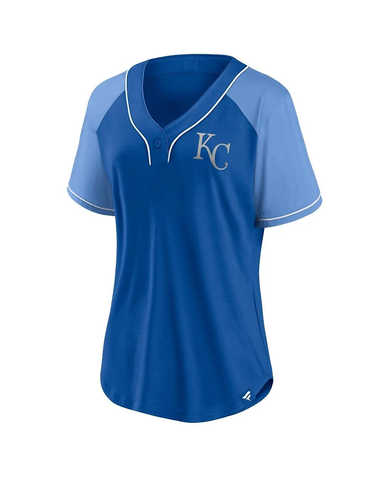 Women's Fanatics Royal Kansas City Royals Ultimate Style Raglan V-Neck T-shirt