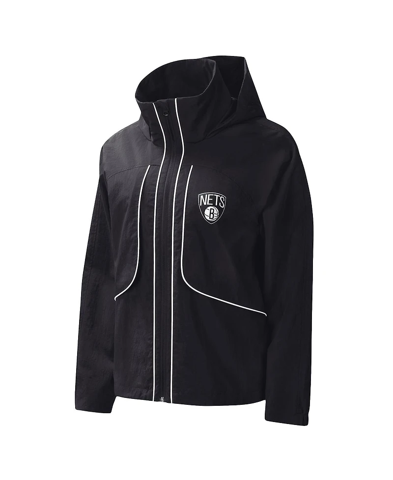 Women's G-iii 4Her by Carl Banks Black Brooklyn Nets Last Shot Full-Zip Hoodie Jacket