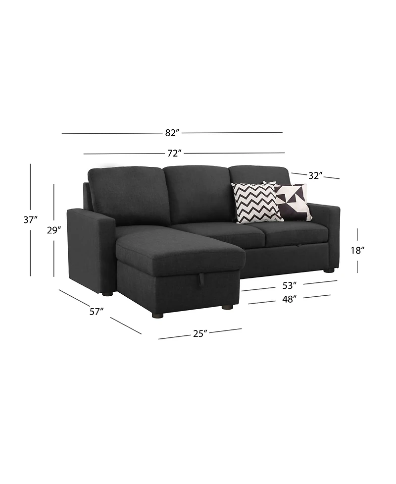 Newton 2 Piece Storage Sofa Bed Sectional