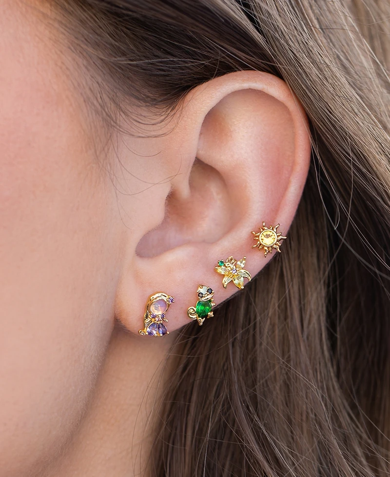 Girls Crew Crystal Multi-Color Disney Princess Tangled Stud Earring Set