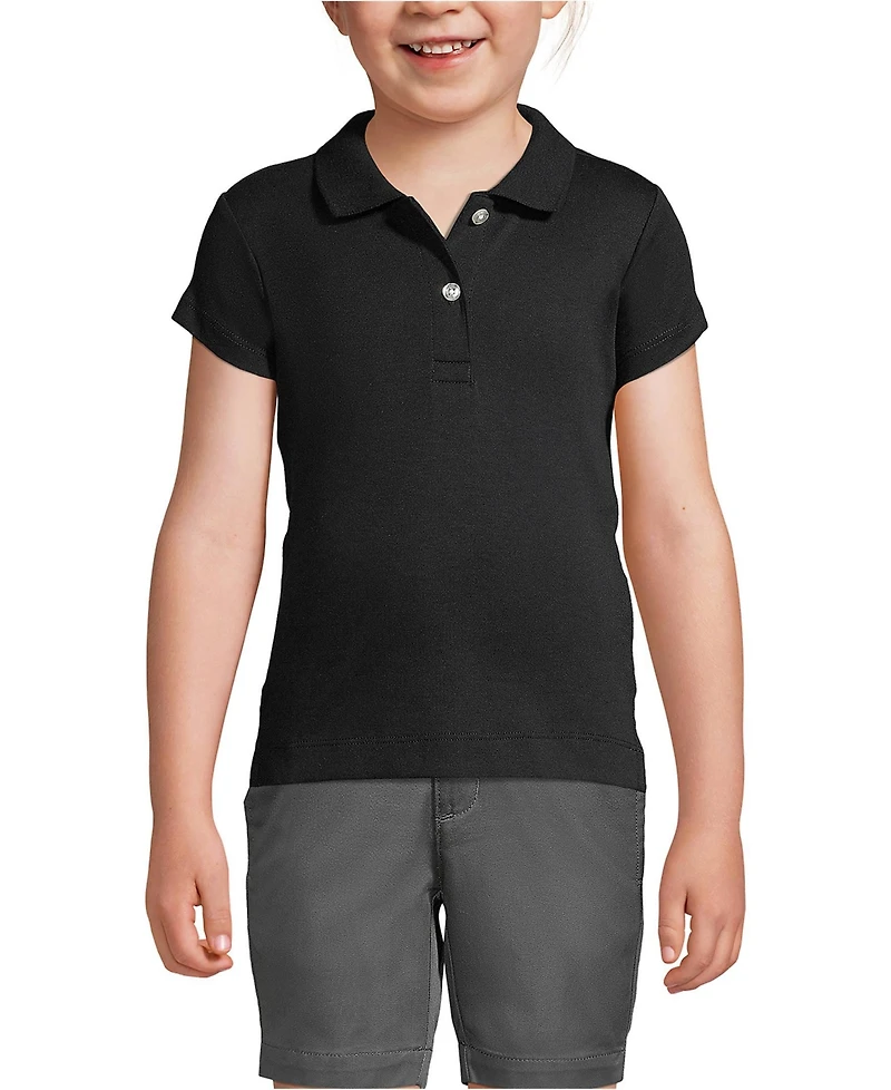 Lands' End Girls Short Sleeve Feminine Fit Interlock Polo Shirt