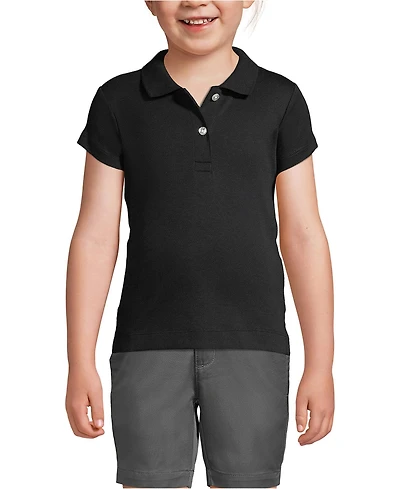 Lands' End Girls Short Sleeve Feminine Fit Interlock Polo Shirt