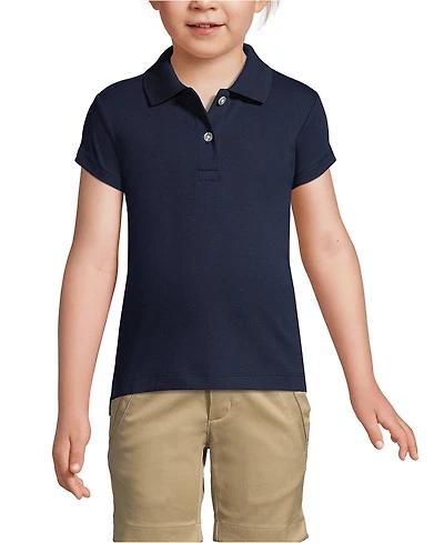 Lands' End Girls Short Sleeve Feminine Fit Interlock Polo Shirt