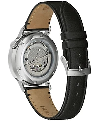 Bulova Men's Automatic Frank Lloyd Wright The Oculus Black Leather Strap Watch 39mm