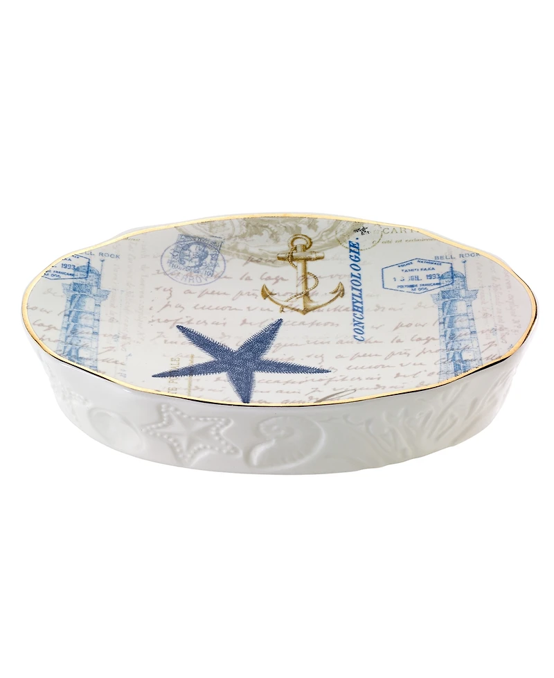 Avanti Antigua Starfish & Seashells Ceramic Soap Dish