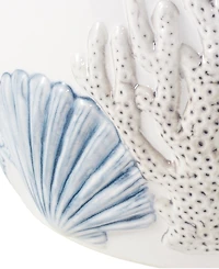Avanti Abstract Coastal Seashells & Coral Ceramic Wastebasket
