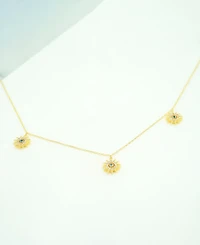 London Blue Topaz (1/10 ct. t.w.) & Lab-grown White Sapphire (1/3 ct. t.w.) Dangle Star Statement Necklace in 14k Gold-Plated Sterling Silver, 16" + 2