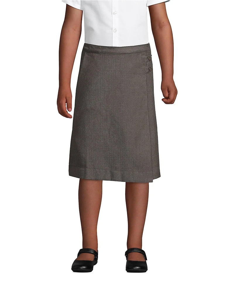Lands' End Big Girls Plus School Uniform Solid A-line Skirt Below the Knee