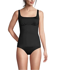 Lands' End Women's Square Neck Underwire Tankini Swimsuit Top Adjustable Straps