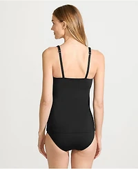 Lands' End Women's Dd-Cup Square Neck Underwire Tankini Swimsuit Top Adjustable Straps