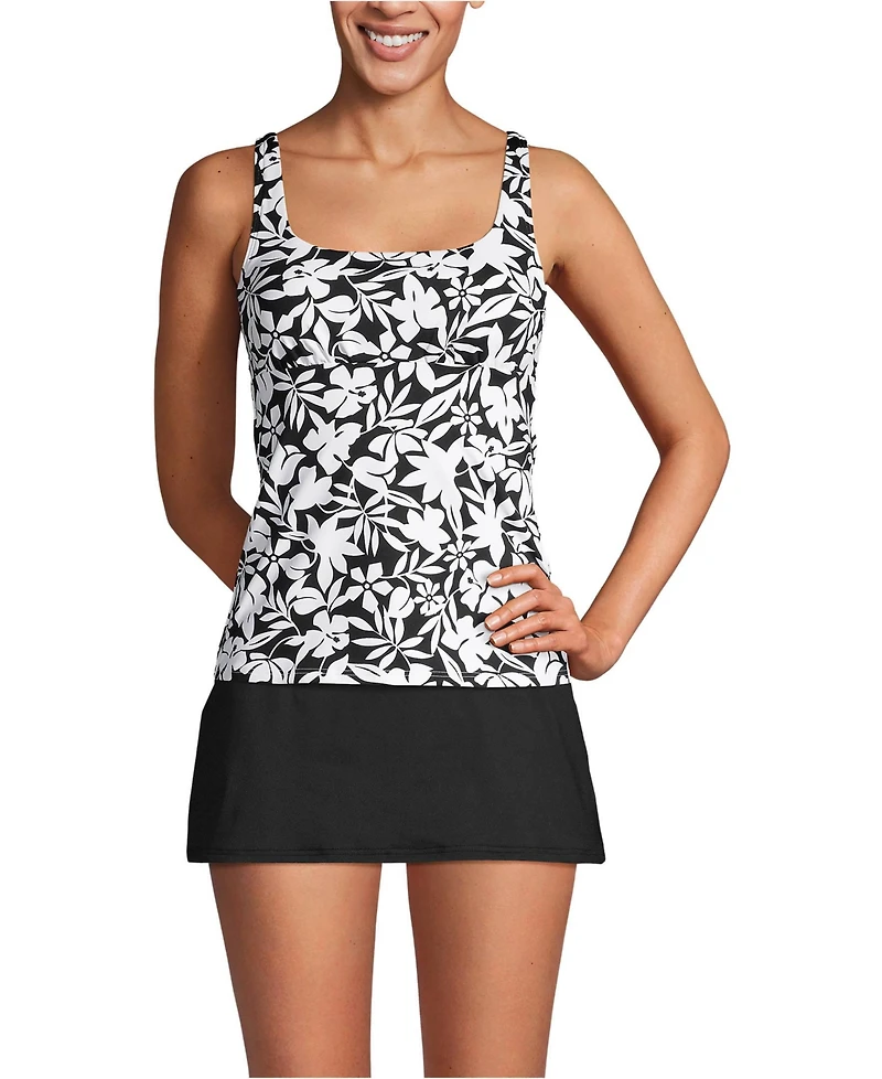 Lands' End Women's Square Neck Underwire Tankini Swimsuit Top