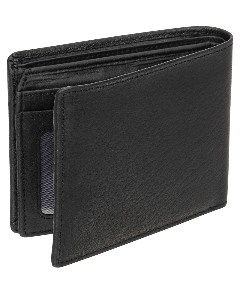 Mancini Men's Buffalo Rfid Secure Left Wing Billfold Wallet