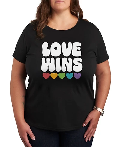 Hybrid Apparel Trendy Plus Love Wins Pride Graphic T-shirt