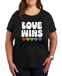 Hybrid Apparel Trendy Plus Love Wins Pride Graphic T-shirt