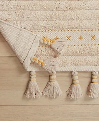 Lucky Brand Overtufted Cotton Fringe Bath Rug, 17" x 32"