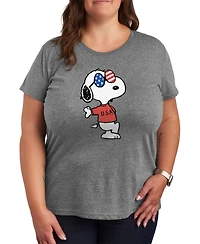Hybrid Apparel Trendy Plus Peanuts Snoopy Joe Cool Usa Graphic T-Shirt