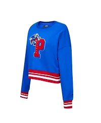 Women's Pro Standard Royal Philadelphia 76ers Mash Up Pullover Sweatshirt