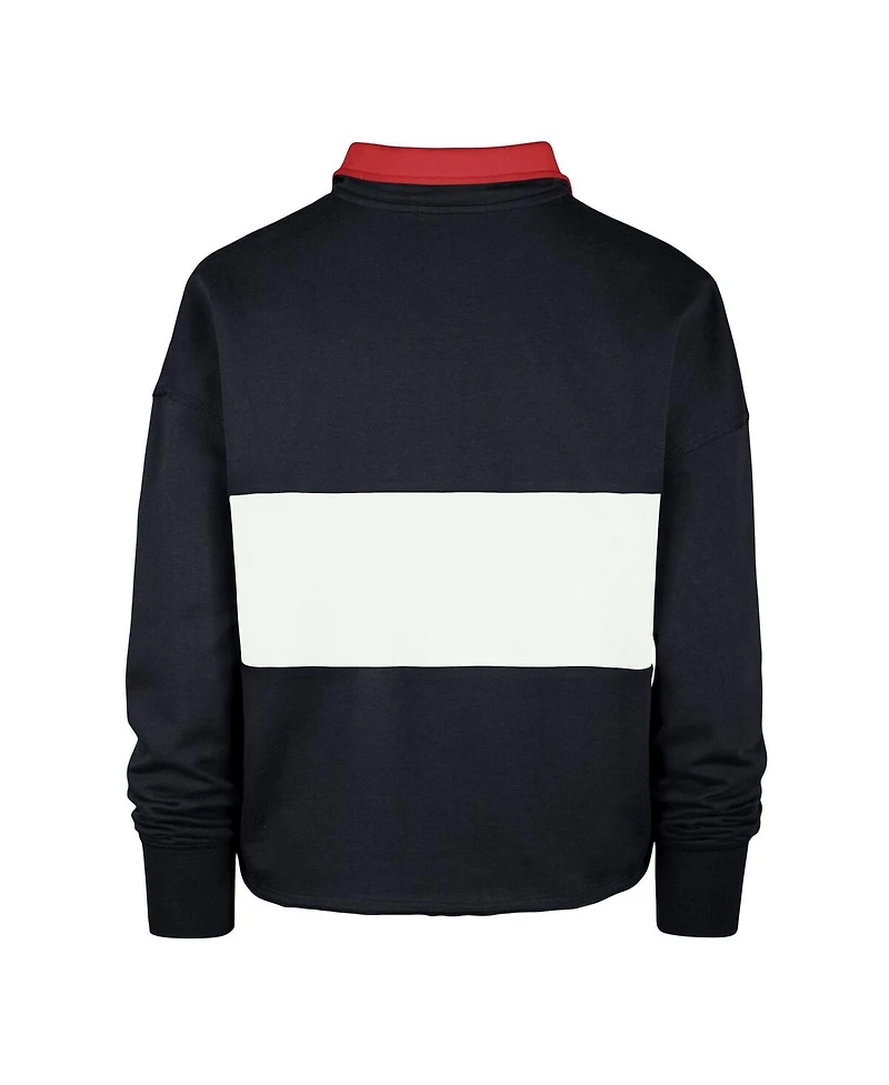 Women's '47 Brand Navy St. Louis Cardinals Remi Quarter-Zip Cropped Top