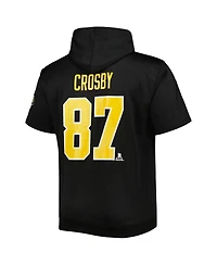 Men's Fanatics Sidney Crosby Black Pittsburgh Penguins Big and Tall Captain Patch Name and Number Pullover Hoodie