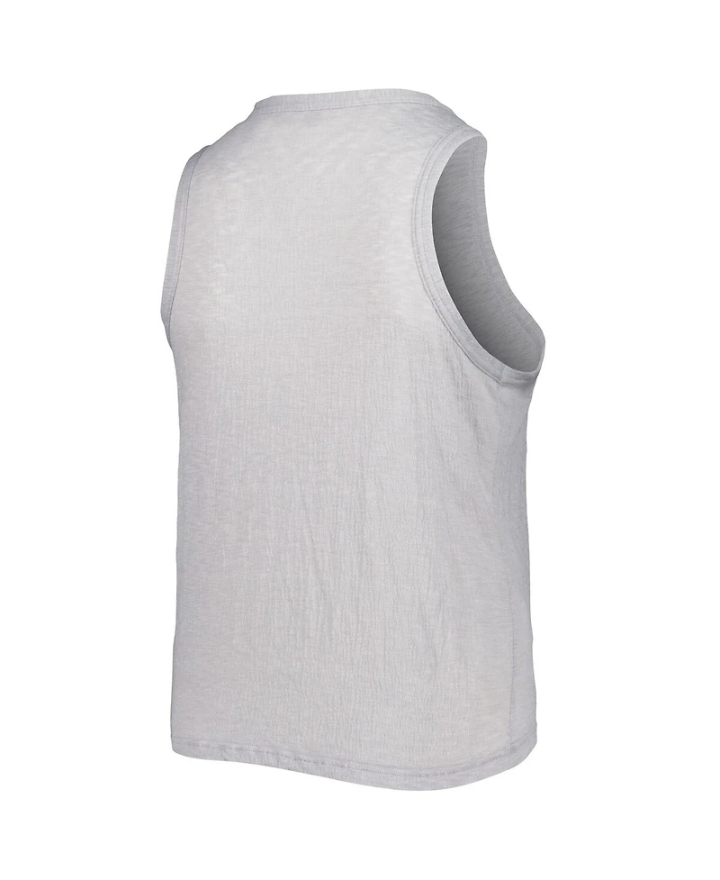 Women's Soft As A Grape Gray San Diego Padres Plus High Neck Tri-Blend Tank Top
