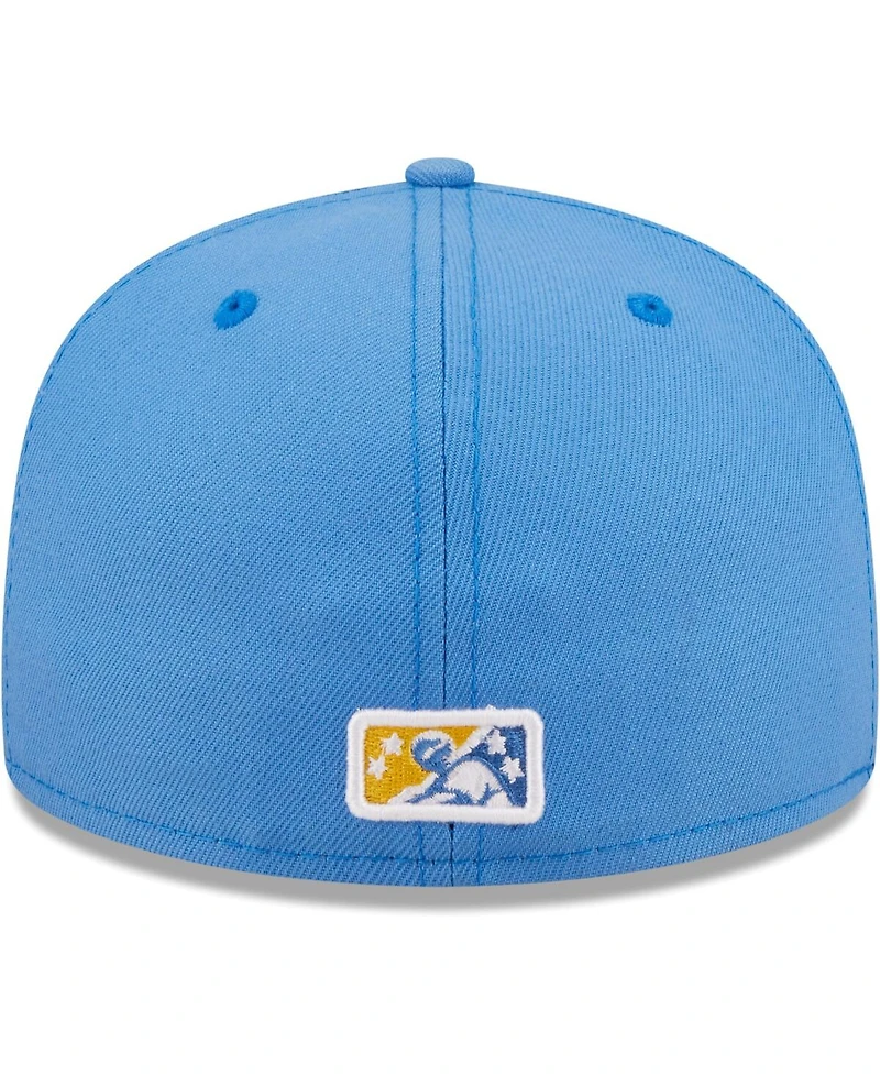 Men's New Era Light Blue Myrtle Beach Pelicans Authentic Collection 59FIFTY Fitted Hat